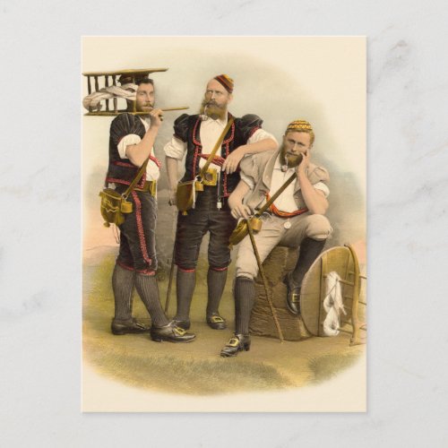 Three Alpine Herdsmen  Cheesemakers from Gruyeres Postcard