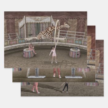 Three Amazing Funny Circus Acts Wrapping Paper Sheets by Emangl3D at Zazzle