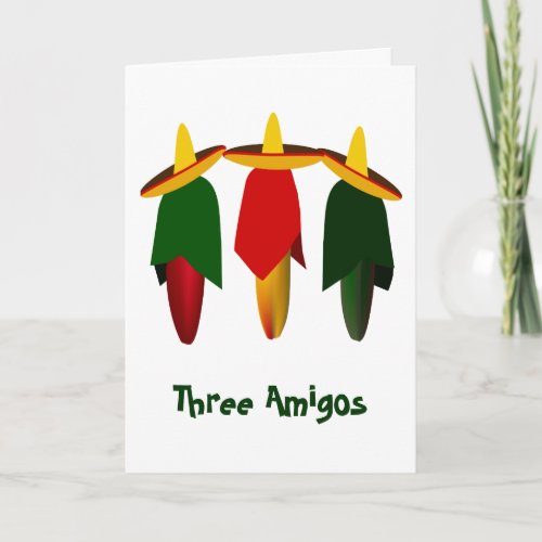 Three Amigo Hot Peppers Greeting Card