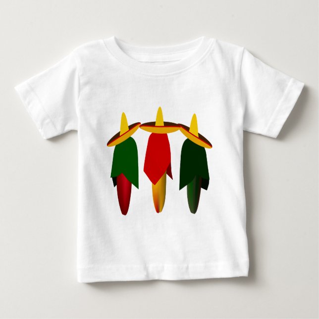 Three Amigo Hot Peppers Infant T-shirt (Front)