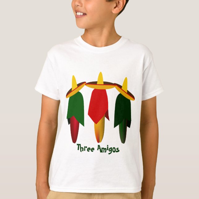Three Amigo Hot Peppers Kids T-shirt (Front)