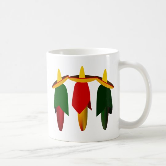 Three Amigo Hot Peppers Mugs