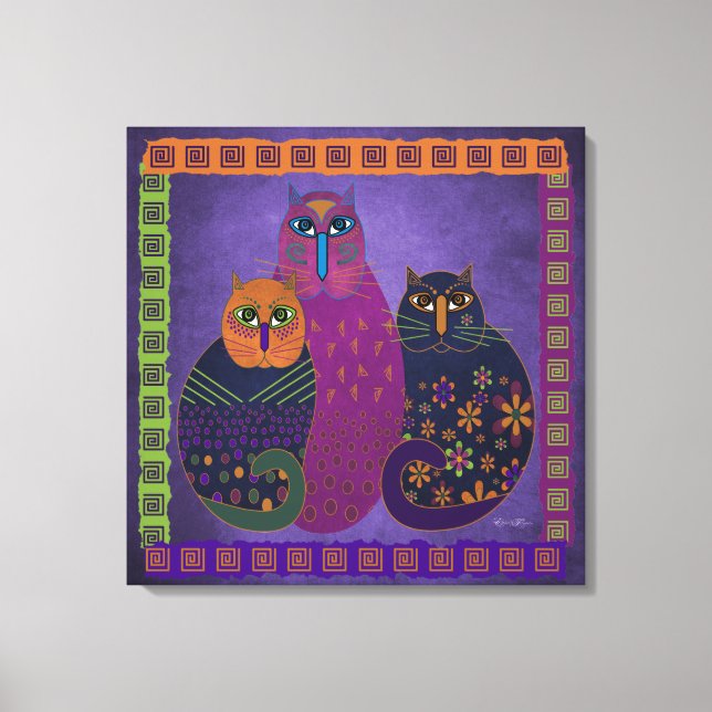 Three Amigos Cats on Canvas Print (Front)