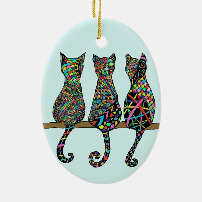 Three Amigos Ceramic Ornament (Back)
