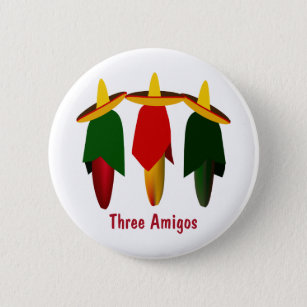 Three Amigos Hot Peppers Button