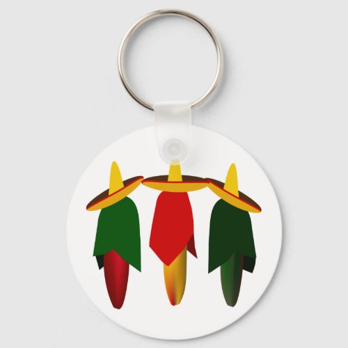 Three Amigos Hot Peppers Keychain