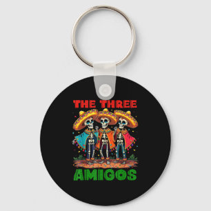 Three amigos mexican cinco de mayo group matching keychain