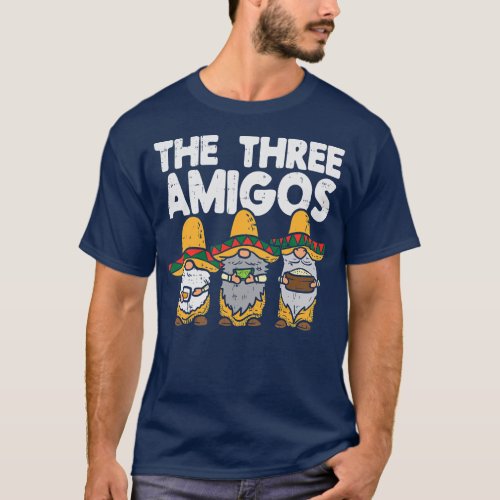 Three Amigos Mexican Gnomes Cute Cinco De Mayo T_Shirt