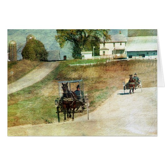 Three Amish Buggies Cards (Front Horizontal)