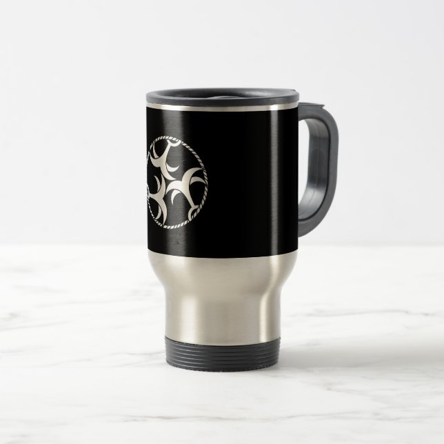 Three anchors with rope travel mug (Front Right)