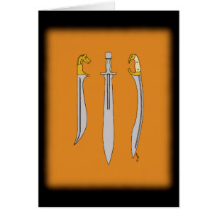 Three Ancient Greek Swords Cards