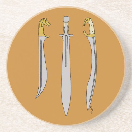 Three Ancient Greek Swords Coaster