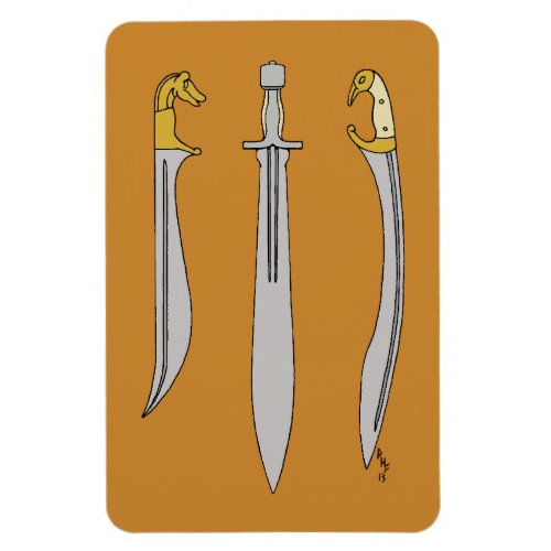Three Ancient Greek Swords Magnet