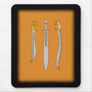 Three Ancient Greek Swords Mouse Pad