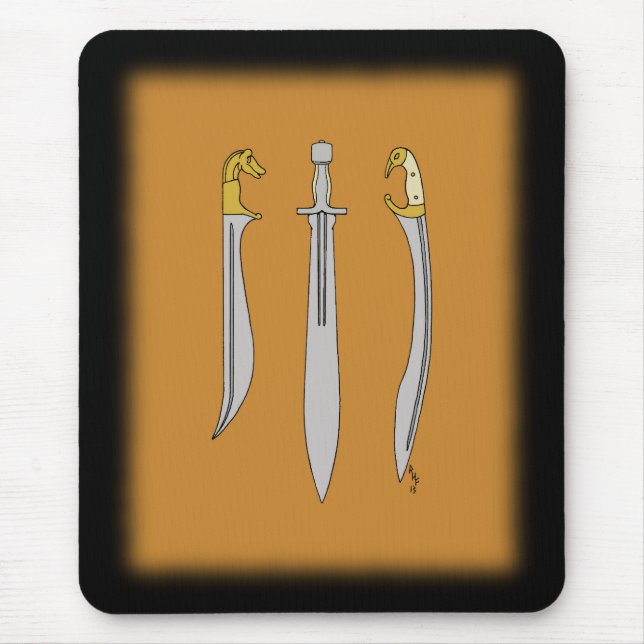 Three Ancient Greek Swords Mouse Pad (Front)