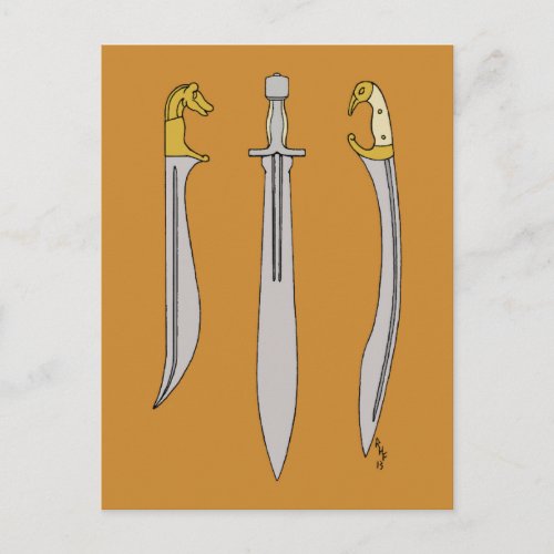 Three Ancient Greek Swords Postcard