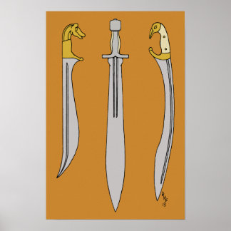 Three Ancient Greek Swords Poster