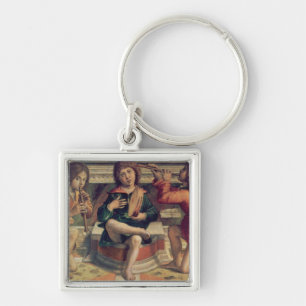 Three angel musicians keychain
