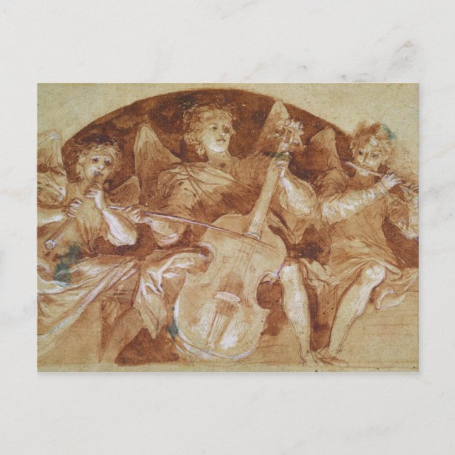 Three Angel Musicians Postcard (Front)