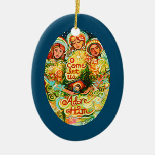 Three Angels, Adore Him Christmas ornament