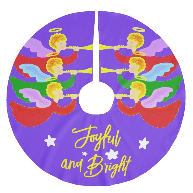 Three Angels Brushed Polyester Tree Skirt (Front)