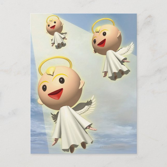 Three Angels, CG, 3D, Illustration, Low Angle Postcard (Front)
