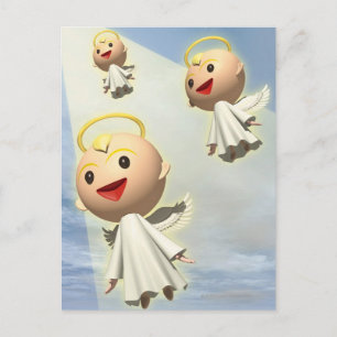 Three Angels, CG, 3D, Illustration, Low Angle Postcard