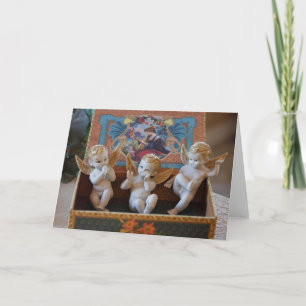 Three Angels in a Box Holiday Card