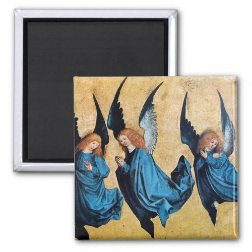 THREE ANGELS IN BLUE Christmas Magnet