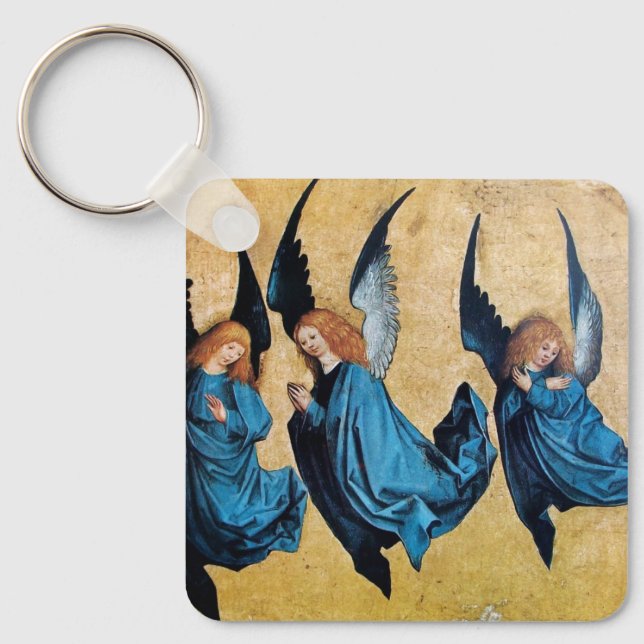 THREE ANGELS IN BLUE KEYCHAIN (Front)