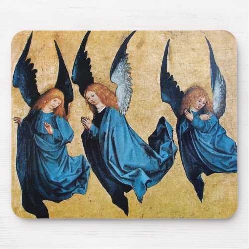 THREE ANGELS IN BLUE MOUSE PAD