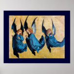 THREE ANGELS IN BLUE POSTER<br><div class="desc">Late medieval painting 1460 - 1490 .</div>