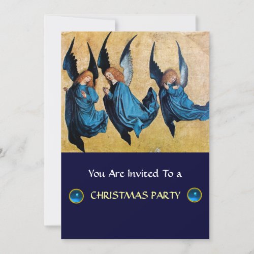 THREE ANGELS IN BLUE Sapphire Invitation