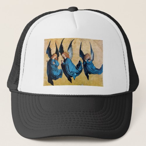 THREE ANGELS IN BLUE TRUCKER HAT