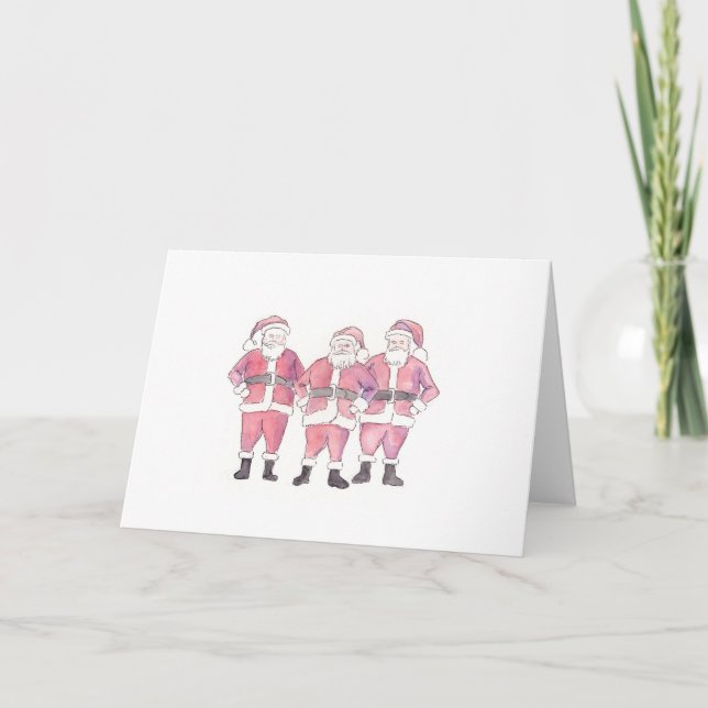 Three Annoyed Santas Holiday Card (Front)