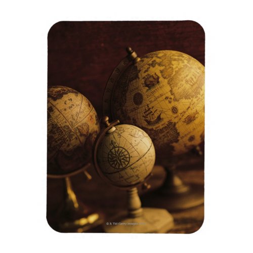 Three antique globes magnet
