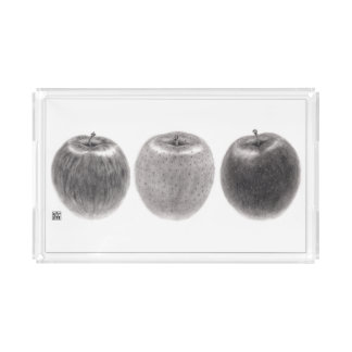 Three Apples Side Acrylic Tray