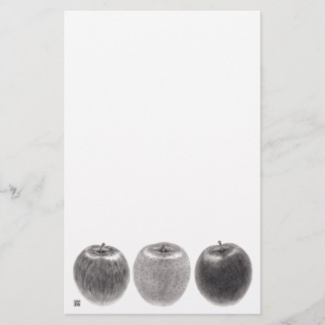 Three Apples Side Stationery (Front)