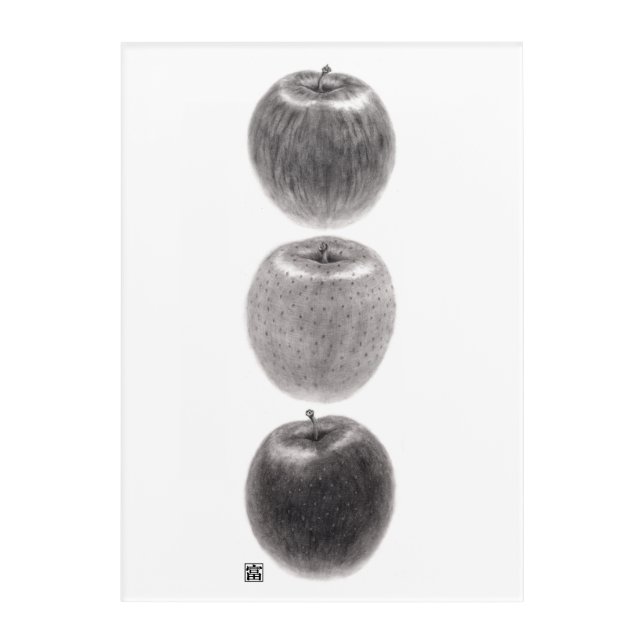 Three Apples Vertical Acrylic Print (Front)