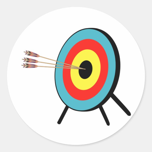 Three Arrow Bullseye Classic Round Sticker (Front)