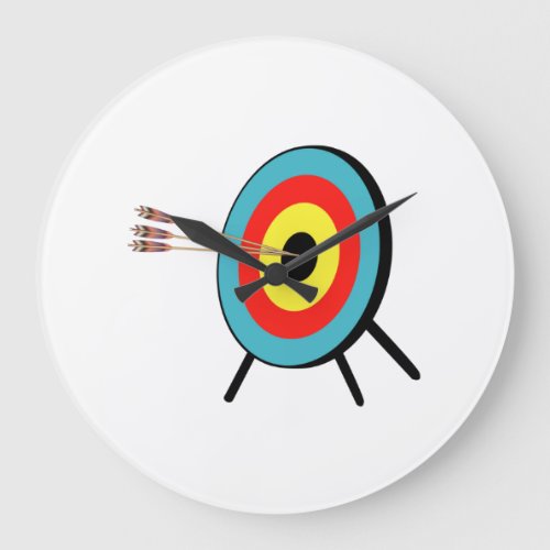 Three Arrow Bullseye Large Clock