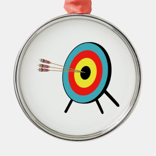 Three Arrow Bullseye Metal Ornament