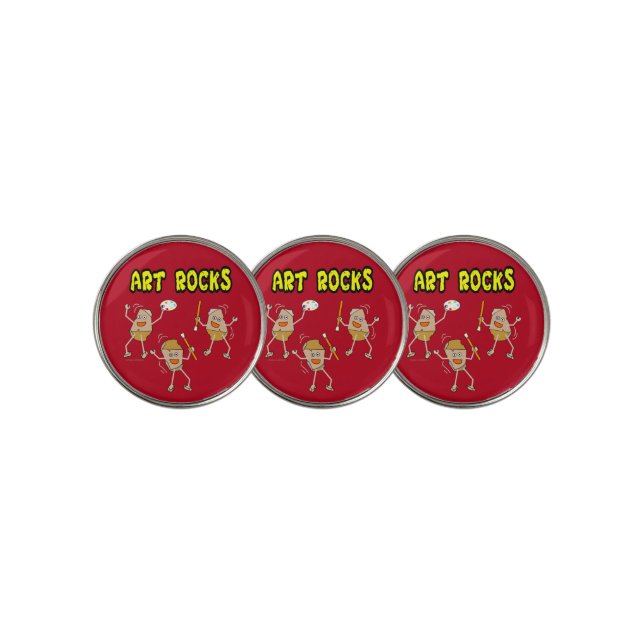 Three Art Rocks Golf Ball Marker (3 Up)