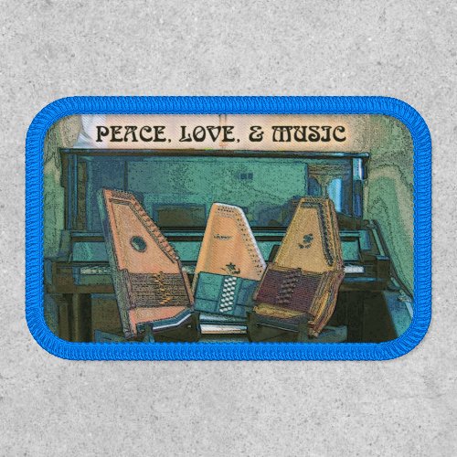 Three Autoharps Peace Love Music Patch