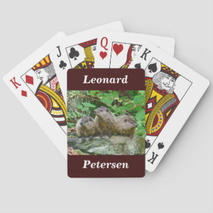 Three Baby Groundhogs Poker Cards