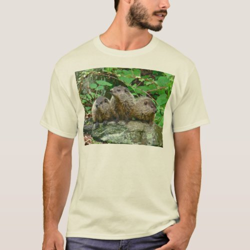 Three Baby Groundhogs T_Shirt