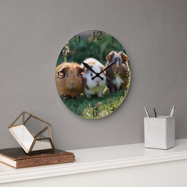 Three Baby Guinea Pigs, Large Clock (Office)