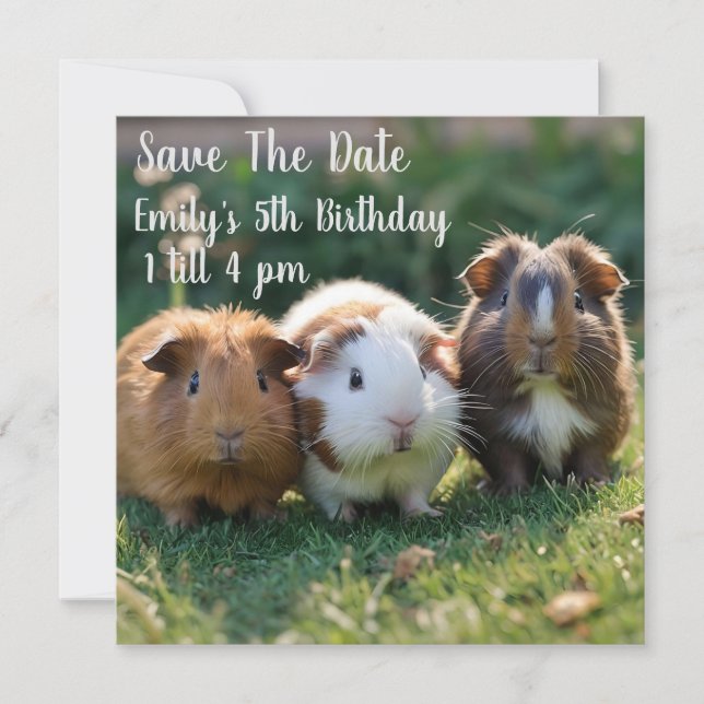 Three Baby Guinea Pigs, Save The Date (Front)