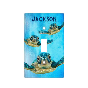 Three Baby Sea Turtles Swimming Light Switch Cover
