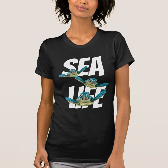 Three Baby Sea Turtles Swimming T-Shirt (Front)